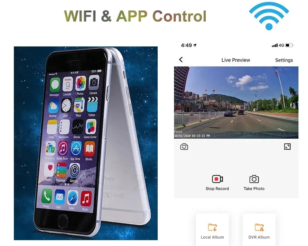 WiFi Smart Dash Cam för Bilen